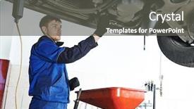  Presentation with motor oil - Colorful theme enhanced with servicing replacing of motor oil backdrop and a dark gray colored foreground