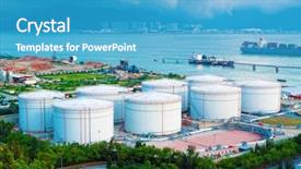  Presentation with oil tanks - Slides enhanced with oil and fuel tanks background and a teal colored foreground