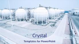  Presentation with depot tank - Amazing slide set having oil and fuel tanks backdrop and a sky blue colored foreground