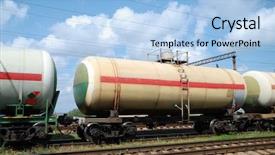  Presentation with oil tanks - Cool new presentation theme with oil and fuel transport backdrop and a light blue colored foreground