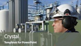  Presentation with oil refinery industry - Audience pleasing PPT theme consisting of oil and gas engineer backdrop and a gray colored foreground