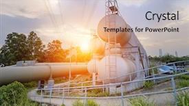  Presentation with refinery - Amazing presentation theme having oil and gas industry refinery backdrop and a lemonade colored foreground