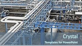  Presentation with oil industry - PPT theme consisting of oil and gas industry background and a ocean colored foreground