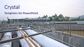  Presentation with pipe line - PPT theme consisting of oil and gas industry background and a sky blue colored foreground