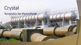  Presentation with pipe line - PPT theme enhanced with oil and gas industry background and a sky blue colored foreground