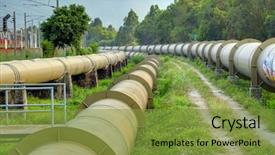  Presentation with oil industry - Colorful slides enhanced with oil and gas industry backdrop and a gold colored foreground