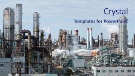  Presentation with oil gas - Colorful PPT theme enhanced with oil and gas refinery industrial backdrop and a sky blue colored foreground