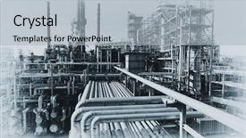  Presentation with oil refinery - Cool new PPT theme with oil and gas refinery backdrop and a light gray colored foreground