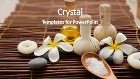  Presentation with curcuma herbal - Beautiful theme featuring oil and herbal compress ball backdrop and a coral colored foreground