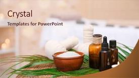  Presentation with herbal - Slide deck consisting of oil and herbal compress ball background and a  colored foreground