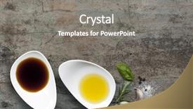  Presentation with salt food - Colorful theme enhanced with oil and vinegar food background backdrop and a gray colored foreground