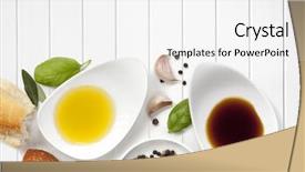  Presentation with wood panel - PPT theme having oil and vinegar food background background and a white colored foreground