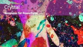  Presentation with water color - Theme featuring oil-and-water-mixed-color background and a purple colored foreground