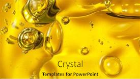  Presentation with air bubbles - Slide set consisting of oil-background-with-air-bubbles background and a gold colored foreground