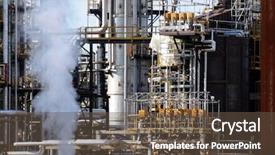  Presentation with petrochemical - PPT theme having oil business - closeup of smoke rising background and a tawny brown colored foreground