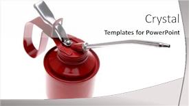  Presentation with oil - PPT theme consisting of oil-can-isolated-over-white background and a white colored foreground