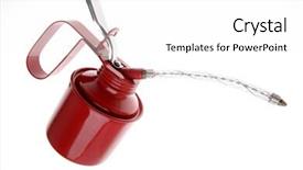  Presentation with oil - Beautiful presentation featuring oil-can-isolated-over-white backdrop and a white colored foreground