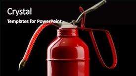  Presentation with oil - Beautiful theme featuring oil can on black background backdrop and a black colored foreground