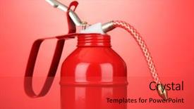  Presentation with oil - Amazing theme having oil can on red background backdrop and a red colored foreground
