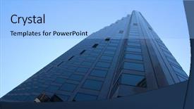  Presentation with law blue sky scales - PPT theme with oil canada - city skyscraper reaching to blue background and a light blue colored foreground