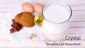  Presentation with old wooden table food - Amazing PPT theme having oil canada - eggnog with cookies on wooden backdrop and a  colored foreground