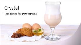  Presentation with old wooden table food - Audience pleasing slide set consisting of oil canada - eggnog with cookies on wooden backdrop and a  colored foreground