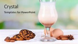  Presentation with cookies - Slide set featuring oil canada - eggnog with cookies on wooden background and a  colored foreground