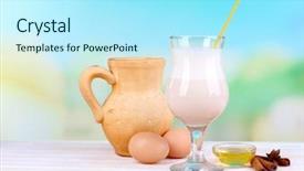  Presentation with milk - Amazing presentation design having oil canada - eggnog with milk and eggs backdrop and a  colored foreground