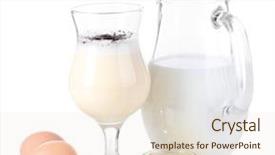  Presentation with white milk - Presentation theme enhanced with oil canada - eggnog with milk and eggs background and a  colored foreground
