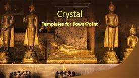  Presentation with buddha - Amazing PPT theme having oil-candles-and-buddha-sculptures backdrop and a wine colored foreground