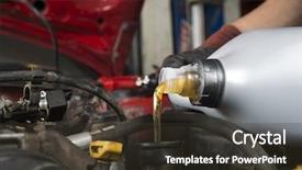  Presentation with change - Colorful slide set enhanced with oil change close up backdrop and a tawny brown colored foreground