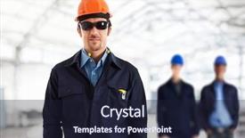  Presentation with engineering desk of civil engineer - Audience pleasing presentation design consisting of oil company - engineer in front of his backdrop and a wine colored foreground