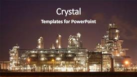  Presentation with refinery - Theme with oil company - refinery at night background and a tawny brown colored foreground