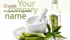  Presentation with spa - Slide deck having oil company - spa setting isolated on white background and a cream colored foreground