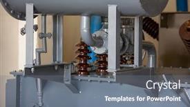  Presentation with high voltage - Cool new PPT layouts with oil-cooled-high-voltage-transformer backdrop and a gray colored foreground