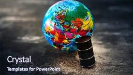  Presentation with oil - Colorful PPT theme enhanced with oil crisis concept - oil barrel backdrop and a wine colored foreground