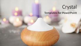  Presentation with diffuser - Amazing presentation theme having oil diffuser on blurred background backdrop and a light gray colored foreground