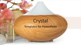  Presentation with diffuser - Colorful presentation design enhanced with oil diffuser on white background backdrop and a yellow colored foreground