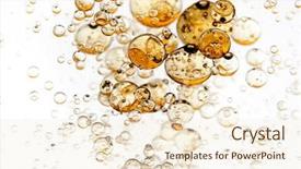  Presentation with illuminated - Audience pleasing slide deck consisting of oil water - close up of golden bubbles backdrop and a cream colored foreground