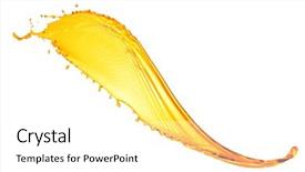  Presentation with water splash - Presentation theme enhanced with oil environment - orange water splash isolated background and a white colored foreground