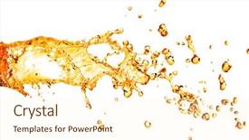  Presentation with orange life buoy splash water - Slide set enhanced with orange water splash isolated background and a cream colored foreground