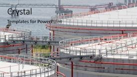  Presentation with oil gas - Presentation theme featuring oil drum - gas tank in hong kong background and a light gray colored foreground