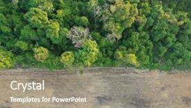  Presentation with deforestation - Beautiful presentation theme featuring oil earth - deforestation logging environmental problem backdrop and a gray colored foreground