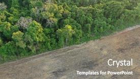  Presentation with deforestation - PPT theme with oil earth - deforestation logging environmental problem background and a gray colored foreground