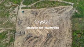  Presentation with deforestation - Slide deck enhanced with oil earth - deforestation logging of forest background and a coral colored foreground