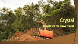  Presentation with deforestation - Audience pleasing slide set consisting of oil earth - deforestation of rainforest environmental problem backdrop and a tawny brown colored foreground