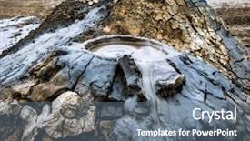  Presentation with volcanoes - PPT layouts with rocks soil - mud volcanoes of gobustan near background and a ocean colored foreground