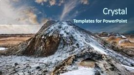  Presentation with volcanoes - Slide set enhanced with mud volcanoes of gobustan near background and a ocean colored foreground