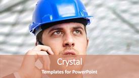  Presentation with engineering - PPT layouts enhanced with oil engineering - portrait of an engineer talking background and a  colored foreground