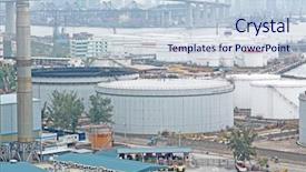  Presentation with oil exploration - PPT layouts consisting of oil exploration - gas container and bridge background and a lemonade colored foreground